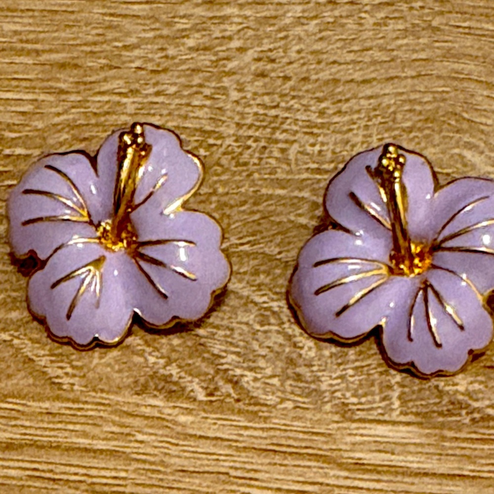 Elegant Floral Purple Earrings